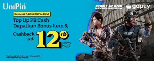 Top Up PB Cash Pakai GoPay—Bonus Item Game dan Cashback hingga 12.000 GoPay Coins!